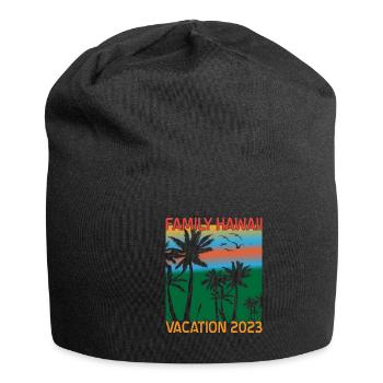 Vacances en famille à Hawaii 2023 Plage à Hawaii - Bonnet en jersey - noir - Devant