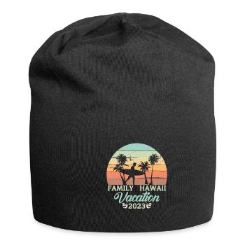 Vacances en famille à Hawaii 2023 Plage à Hawaii - Bonnet en jersey - noir - Devant