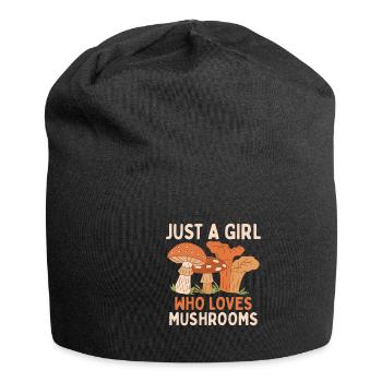 Juste une fille qui aime les champignons vêtements champignons - Bonnet en jersey - noir - Devant