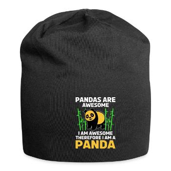 Pandas are great pander design for kids - Jersey Beanie - black - Front