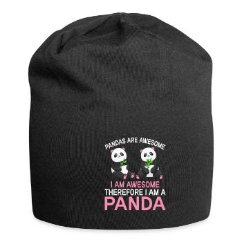 Pandas are great pander design for kids - Jersey Beanie - black - Front