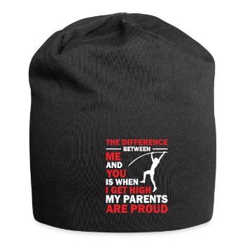 Stabhochsprung Stabspringer Leichtathletik - Jersey-Beanie - Schwarz - Vorne