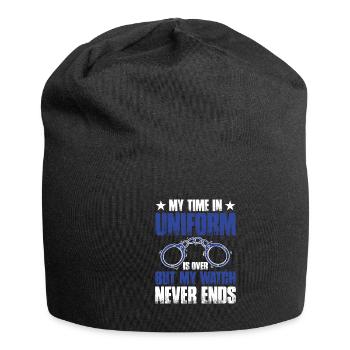 Mon temps en uniforme est terminé Police Policier - Bonnet en jersey - noir - Devant