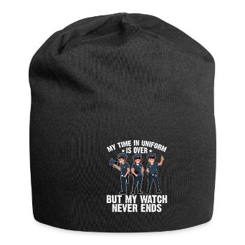 Mon temps en uniforme est terminé Police Policier - Bonnet en jersey - noir - Devant
