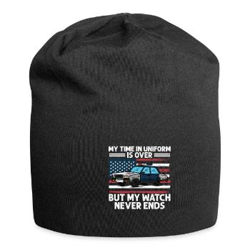 Mon temps en uniforme est terminé Police Policier - Bonnet en jersey - noir - Devant
