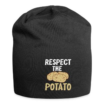 Funny Root Vegetable Potato Pun - Jersey Beanie - black - Front