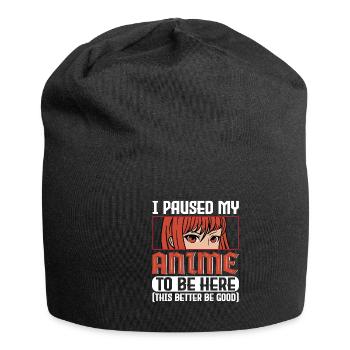 Paused My Anime Otaku Anime Gift - Jersey Beanie - black - Front