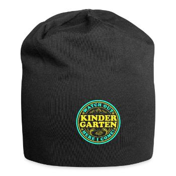 Kindergarten Kindergärtner Lehrer Regenbogenfarben - Jersey-Beanie - Schwarz - Vorne