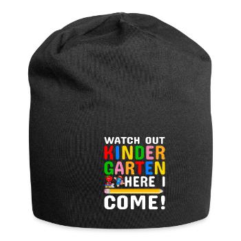 Kindergarten Kindergärtner Lehrer Regenbogenfarben - Jersey-Beanie - Schwarz - Vorne