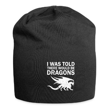 Drache Drachen Design Fabelwesen Phantasie - Jersey-Beanie - Schwarz - Vorne