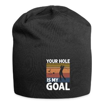 Dein Loch Ist Mein Tor Golfspieler Golf Humor - Jersey-Beanie - Schwarz - Vorne