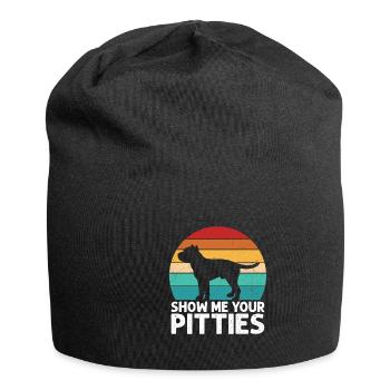 Pitbull Bulldog Terrier Chien Chien Chien Amoureux - Bonnet en jersey - noir - Devant