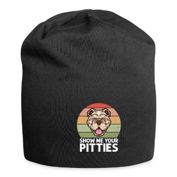 Pitbull Bulldog Terrier Chien Chien Chien Amoureux - Bonnet en jersey - noir - Devant
