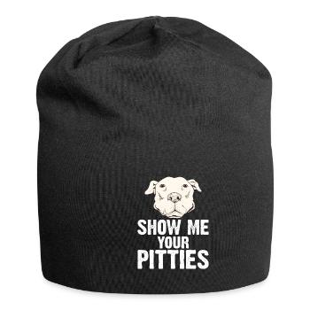 Pitbull Bulldog Terrier Chien Chien Chien Amoureux - Bonnet en jersey - noir - Devant