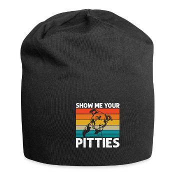 Pitbull Bulldog Terrier Chien Chien Chien Amoureux - Bonnet en jersey - noir - Devant