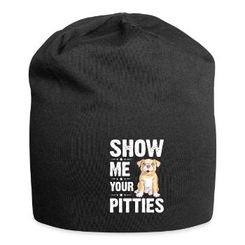 Pitbull Bulldog Terrier Chien Chien Chien Amoureux - Bonnet en jersey - noir - Devant