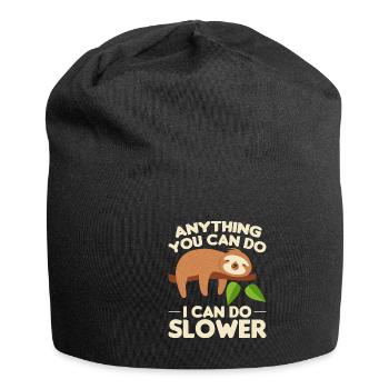 Sloth Sleep Saying - Jersey Beanie - black - Front