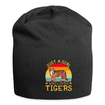 Girl Who Loves Tiger Tiger Animal Lover - Jersey Beanie - black - Front
