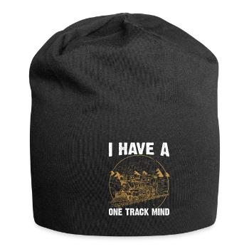Train Single Line Mind Railroad Locomotive - Jersey Beanie - black - Front