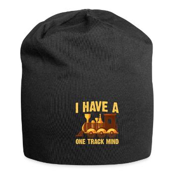 Train Single Line Mind Railroad Locomotive - Jersey Beanie - black - Front