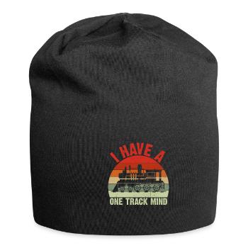 Train Single Line Mind Railroad Locomotive - Jersey Beanie - black - Front