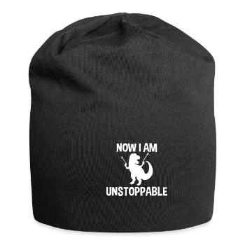 Now I Am Unstoppable Funny T-Rex - Jersey-Beanie - Schwarz - Vorne
