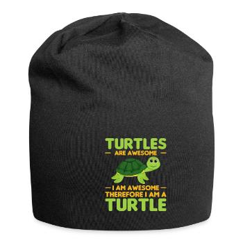 Schildkröten -Meeresschildkröte -Hawaiianer - Jersey-Beanie - Schwarz - Vorne