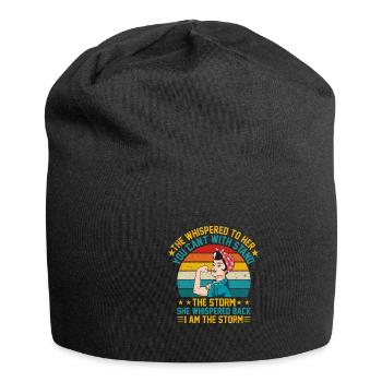 Ils chuchotèrent qu’ils ne voulaient pas parler aux femmes de la tempête. - Bonnet en jersey - noir - Devant