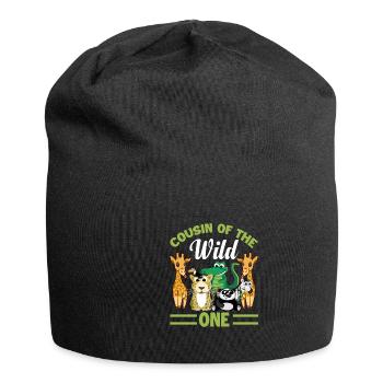 Cousin Des Wilden Zoo Geburtstag Safari Dschungel - Jersey-Beanie - Schwarz - Vorne
