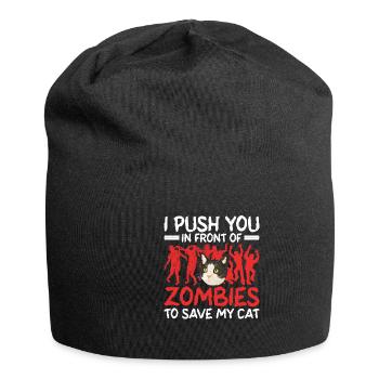 Des zombies qui fuient pour sauver mon chat - Bonnet en jersey - noir - Devant