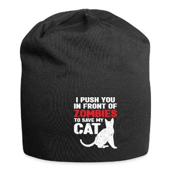 Des zombies qui fuient pour sauver mon chat - Bonnet en jersey - noir - Devant