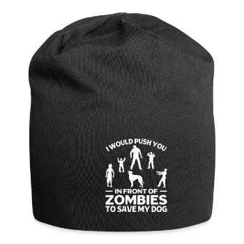 Dich Vor Zombies Drücken Um Meine Katze Zu Retten - Jersey-Beanie - Schwarz - Vorne