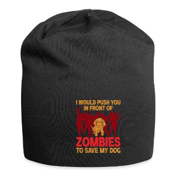 Dich Vor Zombies Drücken Um Meine Katze Zu Retten - Jersey-Beanie - Schwarz - Vorne