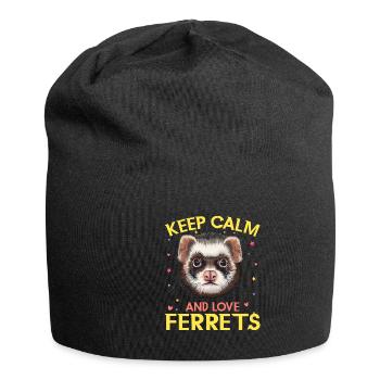 Frettchen - Jersey-Beanie - Schwarz - Vorne