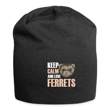 Frettchen - Jersey-Beanie - Schwarz - Vorne