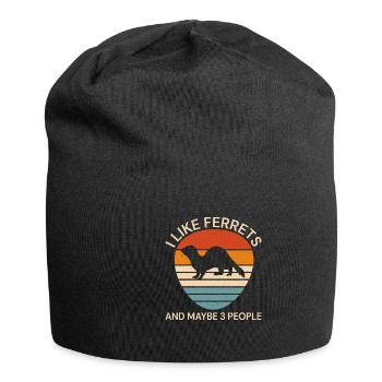 Vintage ferret I like ferrets - Jersey Beanie - black - Front