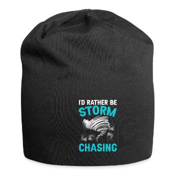 I'd rather be Storm Chasing Tornado Hurricane - Jersey Beanie - black - Front