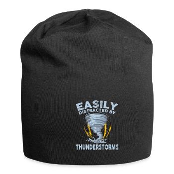 Easily distracted by thunderstorms - Jersey Beanie - black - Front