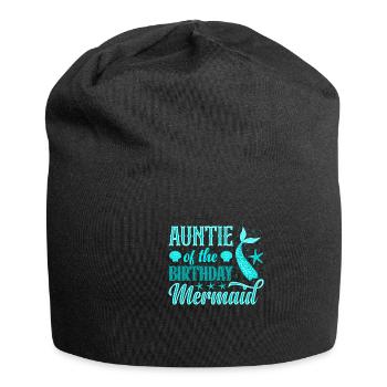 Tante Des Geburtstags-meerjungfrau-designs - Jersey-Beanie - Schwarz - Vorne