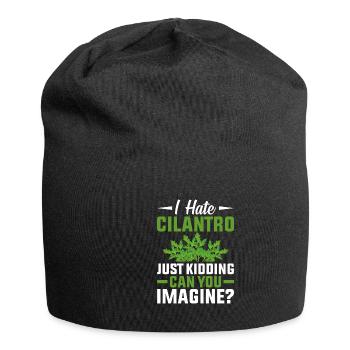 Coriander cilantro I hate fresh - Jersey Beanie - black - Front