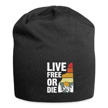 Live Free or Die Retro Nature Vintage New - Jersey Beanie - black - Front