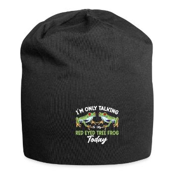 Red-eyed tree frog, rainforest amphibian - Jersey Beanie - black - Front