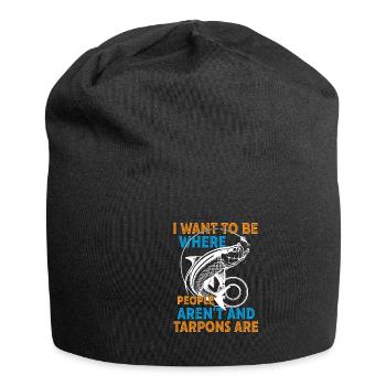 „i Want To Be Where Tarpons Are Fishing Design“ - Jersey-Beanie - Schwarz - Vorne