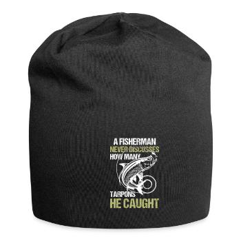 Saltwater Adventure for Tarpon Fishing Enthusiasts - Jersey Beanie - black - Front