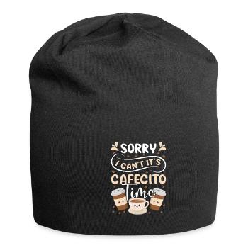 Spanisches Kaffeedesign „cafecito & Concha Lovers“ - Jersey-Beanie - Schwarz - Vorne