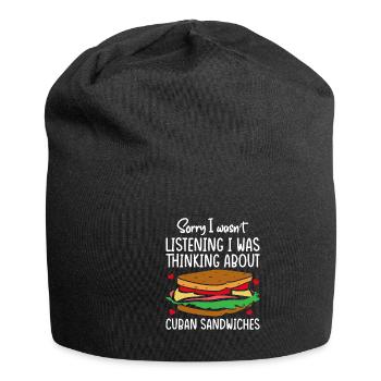 Cuban Sandwich Peanut Butter for Men and Women - Jersey Beanie - black - Front