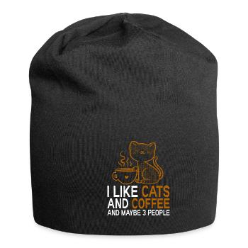 Katze Katzenliebhaber für Frauen - Jersey-Beanie - Schwarz - Vorne