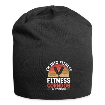 Hot Dog Costume Camping Outfit - Jersey Beanie - black - Front