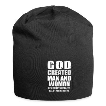 God Created Man - Jersey Beanie - black - Front