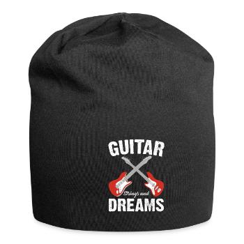 Guitare acoustique Joueur de musique Guitariste de groupe - Bonnet en jersey - noir - Devant